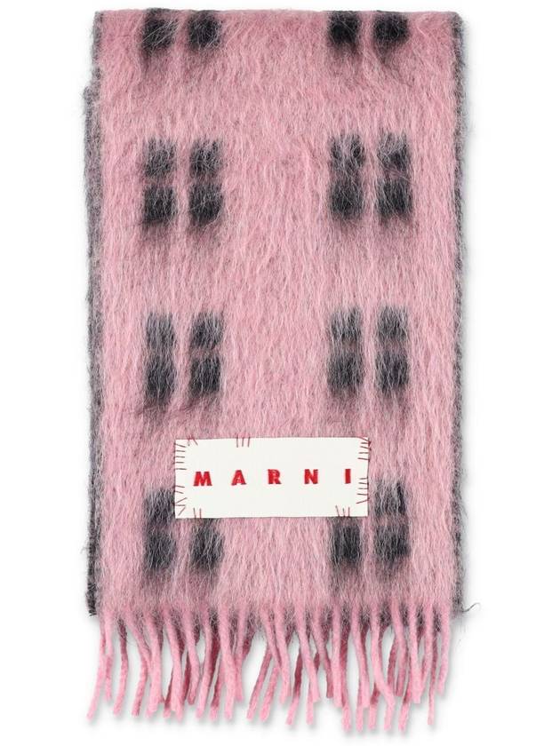 Logo Alpaca Wool Muffler Pink - MARNI - BALAAN 2