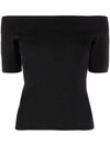 Off Shoulder Short Sleeve T-Shirt Black - ALEXANDER MCQUEEN - BALAAN 4