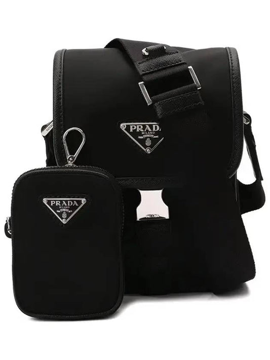 Re-Nylon Saffiano Mini Cross Bag Black - PRADA - BALAAN 2