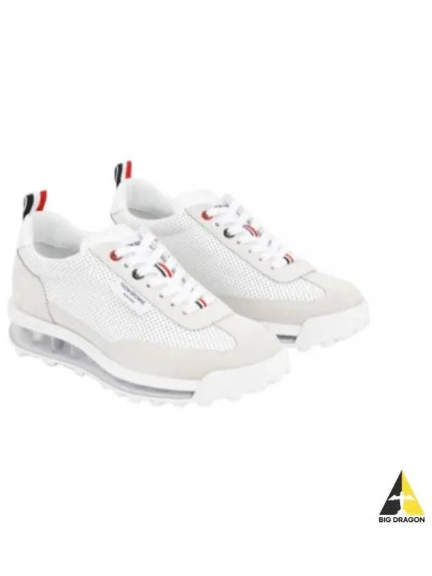 Women Vitello Calf Tech Runner Clear Sole Low Top Sneakers White - THOM BROWNE - BALAAN 2