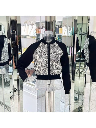 Avenue Montaigne Bomber 34 Black White 3ET1742 - DIOR - BALAAN 1