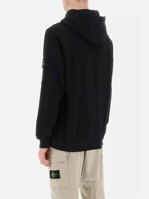 Compass Badge Cotton Hoodie Black - STONE ISLAND - BALAAN 6