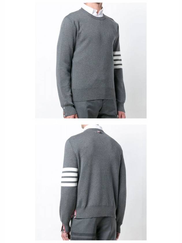 4 Bar Armband Milano Stitch Knit Top Mid Grey - THOM BROWNE - BALAAN 7