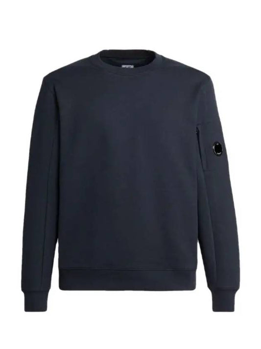 Diagonal Raised Fleece Sweatshirt Navy - CP COMPANY - BALAAN 2