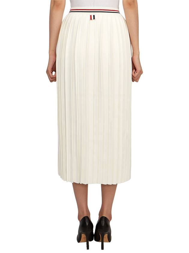 Cotton Stripe Pleated Skirt White - THOM BROWNE - BALAAN 5