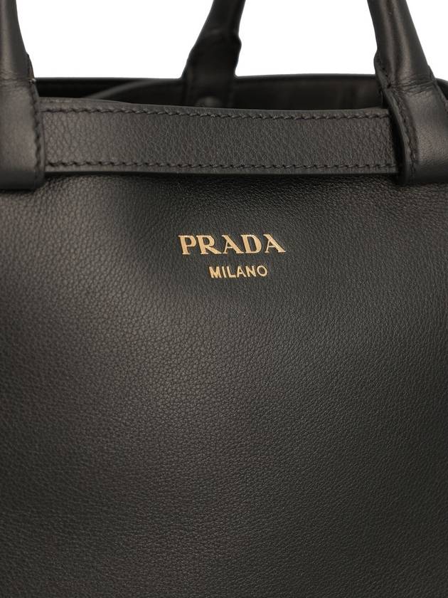 Medium leather handbag belt black - PRADA - BALAAN 5