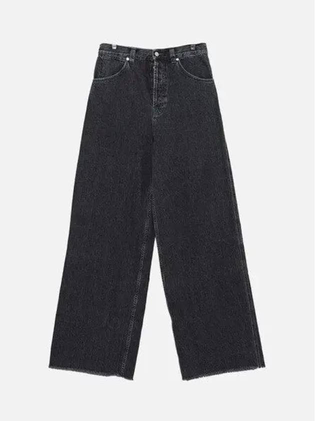 Vintage Effect Organic Cotton Denim Jeans Black - GUCCI - BALAAN 2