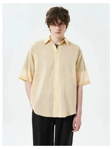 Men s Hard Twist Finx Organdy Half Sleeve T Shirt Blouse Southern Yellow Domestic Product GM0024022818221 - AURALEE - BALAAN 1