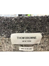 Men's Tonal Funmix Mohair Tweed Cardigan Grey - THOM BROWNE - BALAAN 4