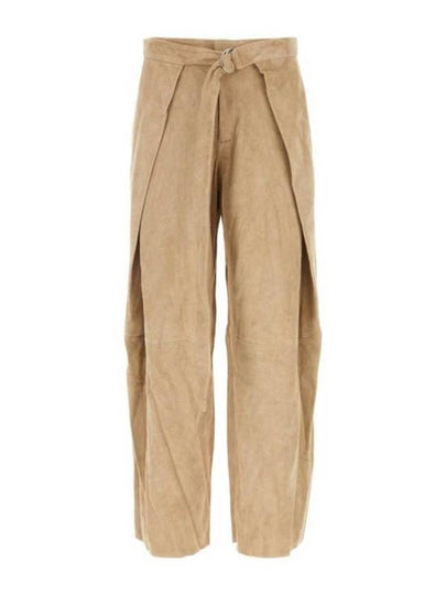 Suede Belt Strap Slacks Beige - AMI - BALAAN 2