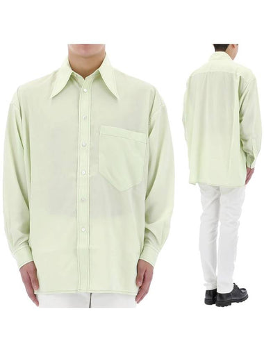 Men's Button Up Long Sleeve Shirt Light Green - ACNE STUDIOS - BALAAN 1