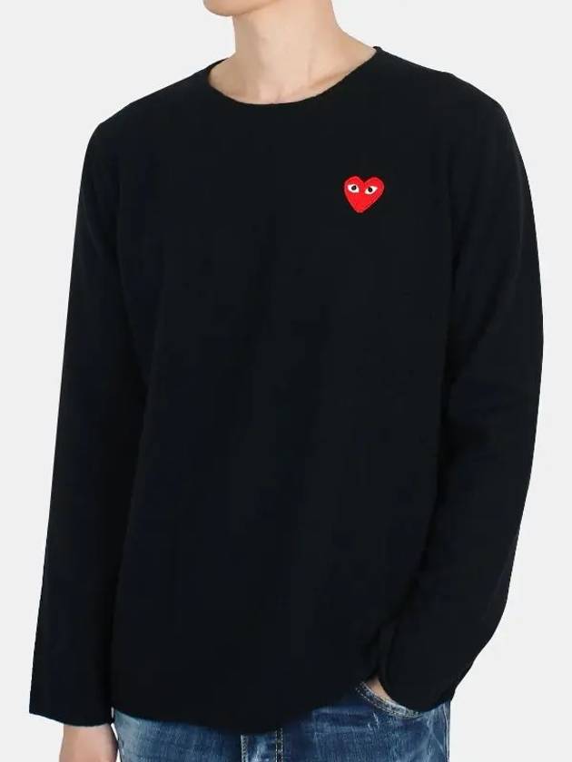 Men's Red Wappen Round Neck Knit Black P1 N068 000 BLACK - COMME DES GARCONS - BALAAN 1