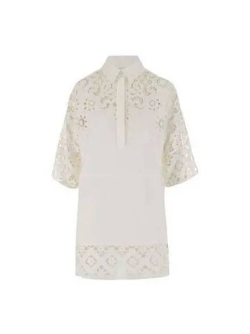 Women s Lace Shirt Dress White 2B3VA2S5 7SQ - VALENTINO - BALAAN 1