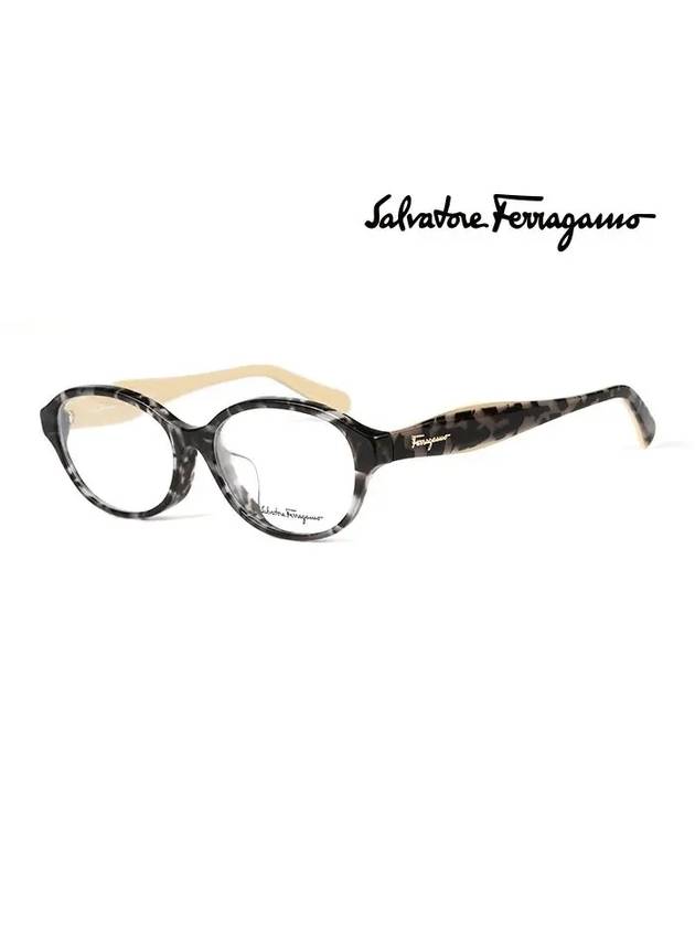 Eyewear Oval Acetate Eyeglasses Grey Havana - SALVATORE FERRAGAMO - BALAAN 2