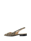 Horsebit Slingback Ballet Flat Beige Ebony - GUCCI - BALAAN 4