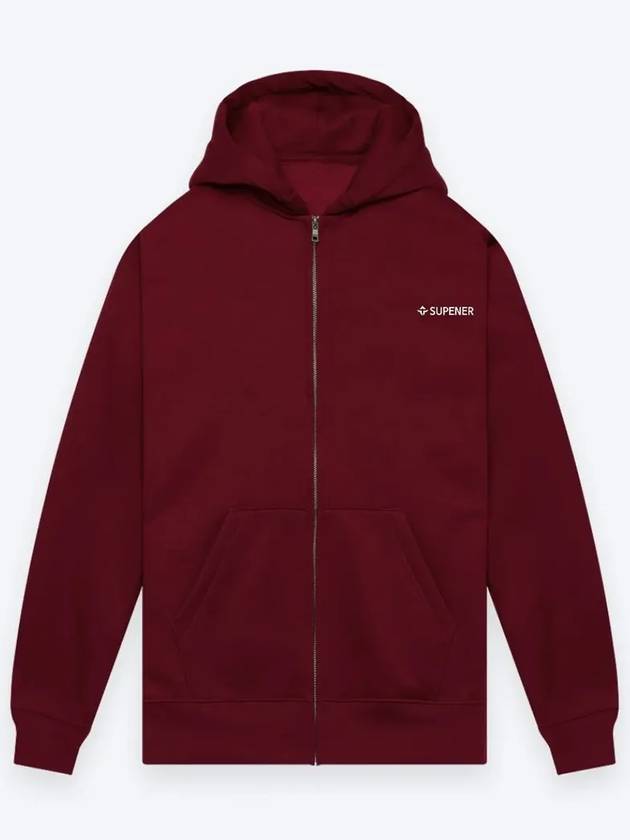 Tapichi brushed hood zip up burgundy - SUPENER - BALAAN 1