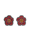 Bokeh Flower Brass Earrings Medium Red - KENZO - BALAAN 11