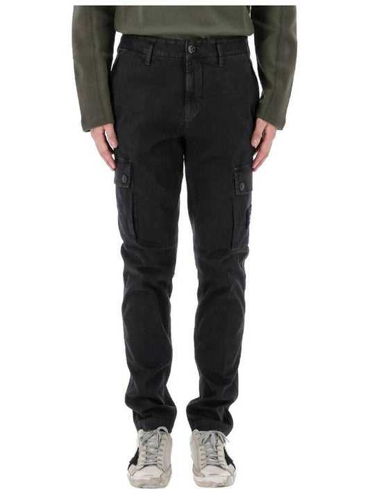 Compass Badge Cargo Straight Pants Black - STONE ISLAND - BALAAN 2