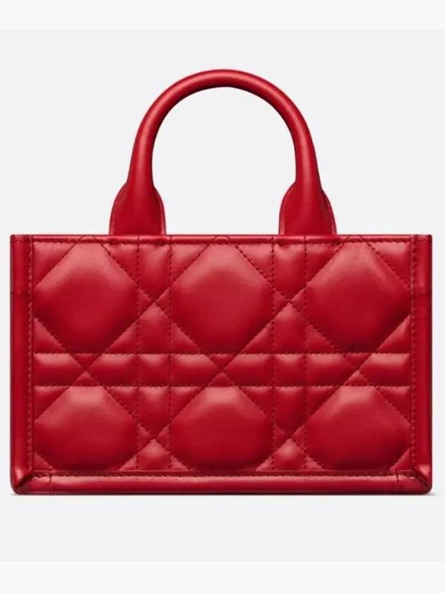 Macrocannage Calfskin Strap Mini Book Tote Bag Red - DIOR - BALAAN 4