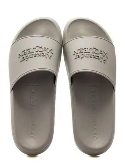 Logo Embossed Rubber Slippers Grey - ALEXANDER MCQUEEN - BALAAN 2