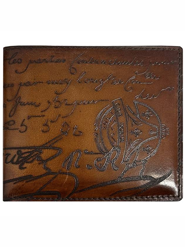 Makore Scritto Leather Wallet Cacao Intenso - BERLUTI - BALAAN 2