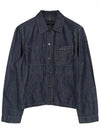 Triangle Logo Chambray Shirt Jacket Navy - PRADA - BALAAN 2