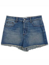 Fringe Denim Shorts Blue - AMI - BALAAN 2