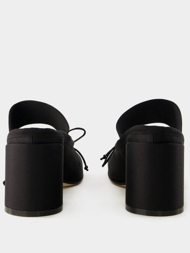 Logo Elastic Ballet Sandal Heels Black - MAISON MARGIELA - BALAAN 4