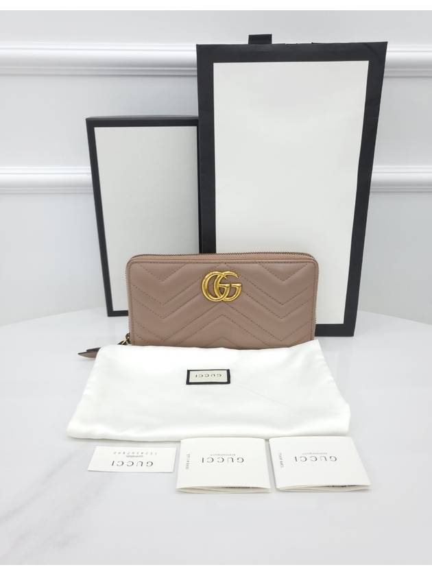 GG Marmont Around Long Wallet Pink 443123 - GUCCI - BALAAN 6