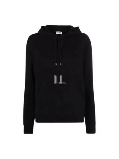 Logo Hoodie Black - SAINT LAURENT - BALAAN 2