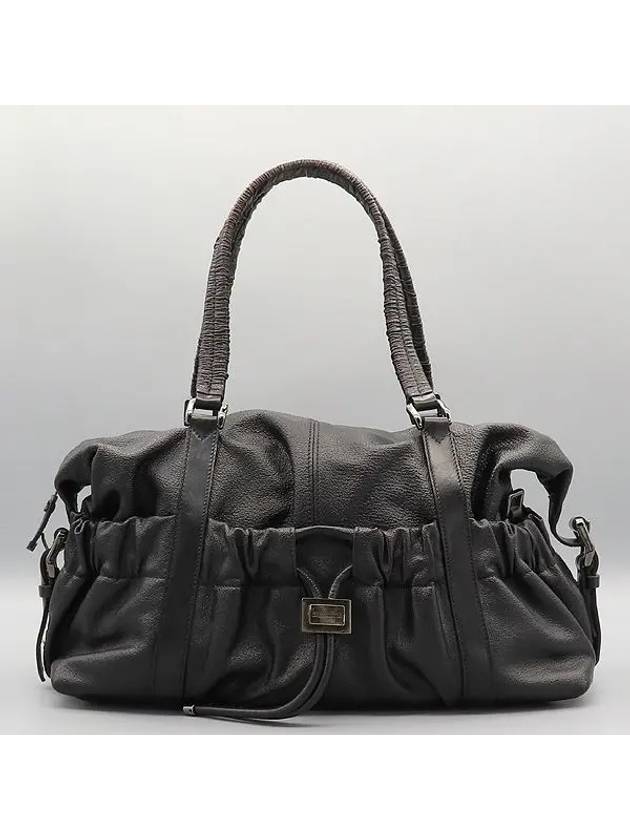 Black leather Para drawstring tote bag - BURBERRY - BALAAN 2