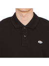 Slim Fit Organic Cotton Polo Shirt Black - DIESEL - BALAAN 8