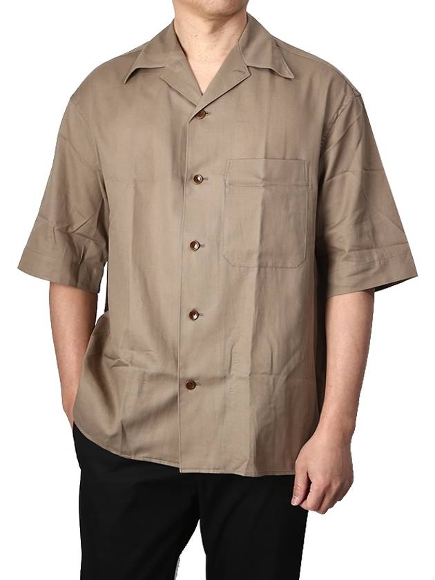 Men's Pocket Short Sleeve Shirt Brown - LEMAIRE - BALAAN.