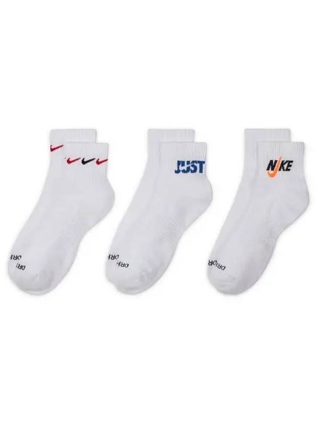 Everyday Plus Cushioned 3 Pack Socks White - NIKE - BALAAN 2