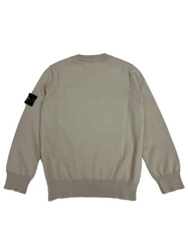 Kids Crew Neck Organic Soft Cotton Knit Top Beige - STONE ISLAND - BALAAN 4