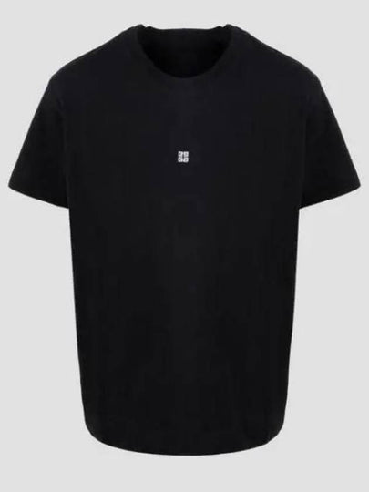 Embroidered Logo Jersey Short Sleeve T-shirt Black - GIVENCHY - BALAAN 2