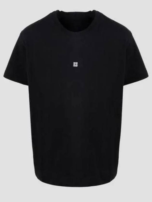 Embroidered Logo Jersey Short Sleeve T-shirt Black - GIVENCHY - BALAAN 2