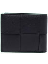 Cassette Bifold Half Wallet Parakeet Black - BOTTEGA VENETA - BALAAN 5