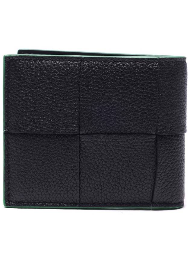 Cassette Bifold Half Wallet Parakeet Black - BOTTEGA VENETA - BALAAN 5