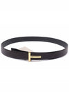 T Logo Reversible Leather Belt Black Brown - TOM FORD - BALAAN 5