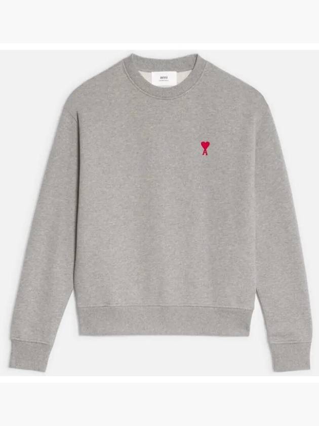 Small Heart Logo Sweatshirt Grey - AMI - BALAAN 3