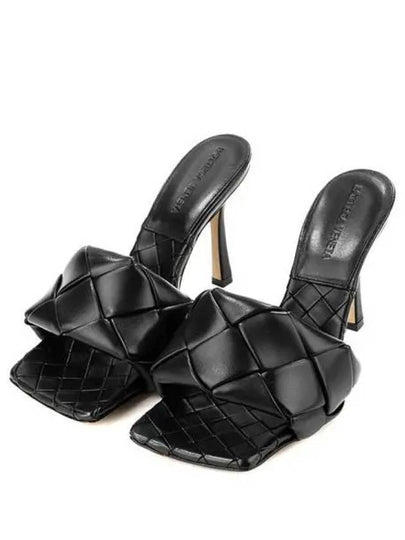 Lido Intrecciato Sandal Heels Black - BOTTEGA VENETA - BALAAN 2