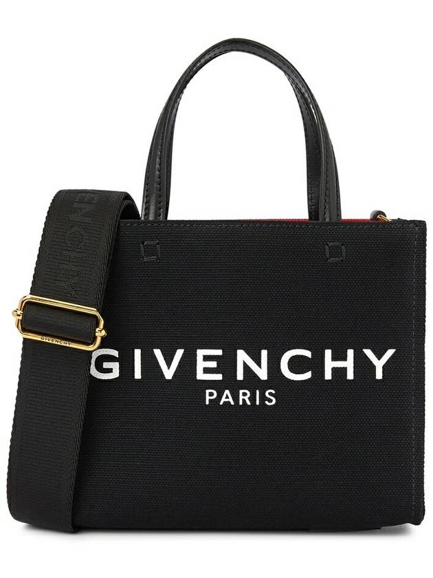 Mini G-Tote Shopping Bag In Canvas Black - GIVENCHY - BALAAN 2