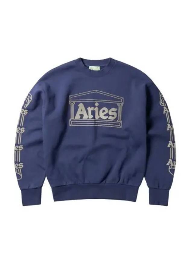 Aries reflective column crew neck navy - ARIES - BALAAN 1