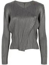 Pleated Basic Cardigan Grey - ISSEY MIYAKE - BALAAN 6