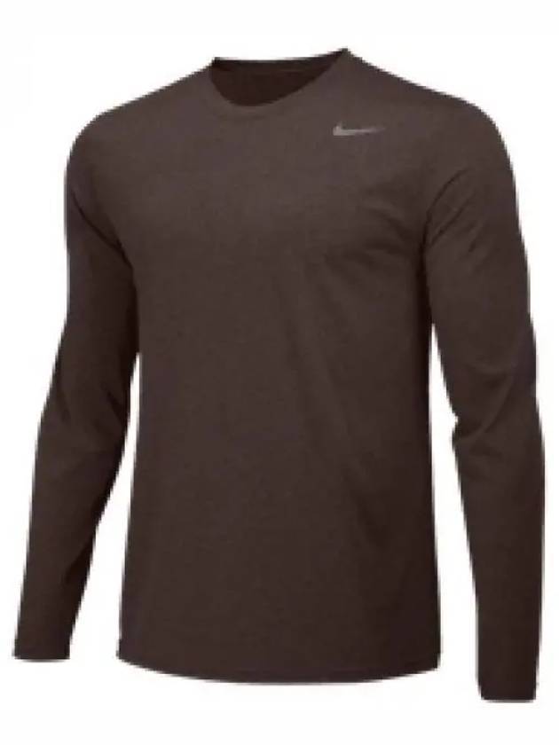 Men's Team Legend Dri Fit Long Sleeve T-Shirt Brown - NIKE - BALAAN 1