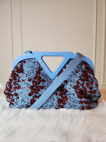 Daol Beomeo Branch Bottega Veneta Bubble Point Fabric 2WAY Bag Blue Condition A - BOTTEGA VENETA - BALAAN 1