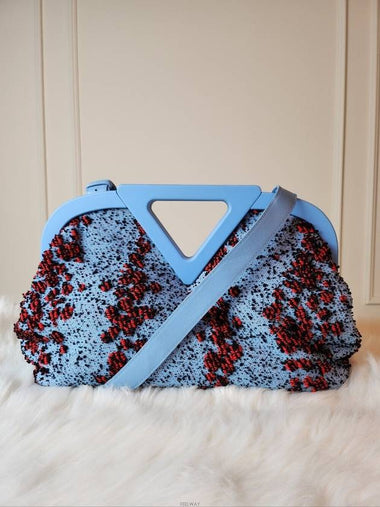 Daol Beomeo Branch Bottega Veneta Bubble Point Fabric 2WAY Bag Blue Condition A - BOTTEGA VENETA - BALAAN 1