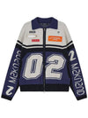 Racing Knit Zip-up Cardigan Navy - MSKN2ND - BALAAN 4