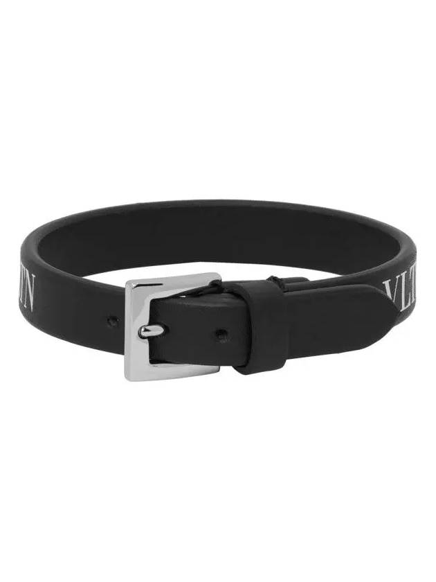 Garavani VLTN logoprint leather bracelet bracelet - VALENTINO - BALAAN 5